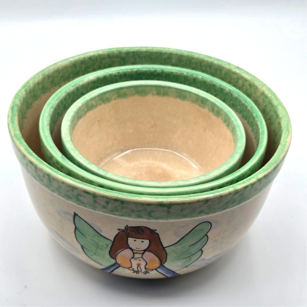 Vintage Angel Stacking Nesting‎ Sponge Bowls Set of 3 Vital Unit